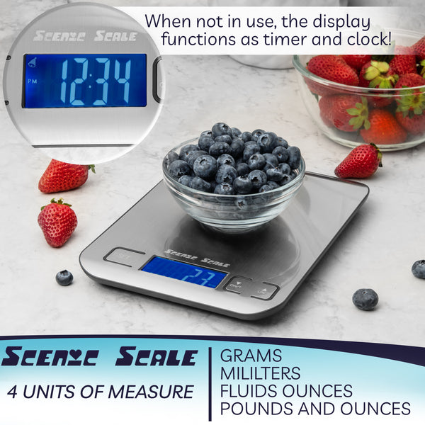 Stainless Steel Kitchen Digital Food Scale, Gram Scale for Weight Loss and  Cooking, Keto, Diet 5Kg Capacity by 1g Accuracy by XIBUZZ