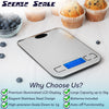 Kitchen Digital Food Scale with 5kg Capacity and 1g Accuracy Stainless Steel.