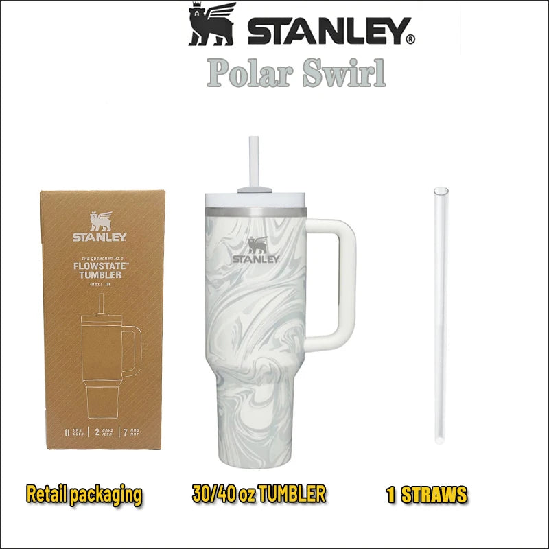 Stanley Quencher 2.0 Stainless Steel Vacuum Insulated Tumbler with Lid and Straw Thermal Travel Coffee Mug