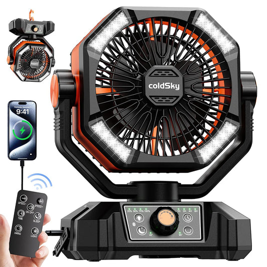 FlexiGear™ 8 Speeds Portable Camping Fan 20000mAh Battery