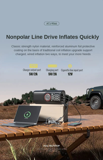 FlexiGear™ 2-In-1 Portable Inflator Pump and  Power Bank