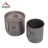Portable Titanium Camping Mug - Travel Cup with Foldable Handle | Lightweight Hiking Cooking Set