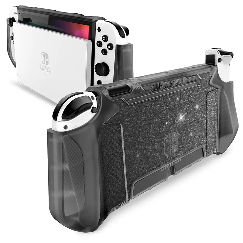 MUMBA Dockable Case For Nintendo Switch OLED TPU Grip Protective Cover with Joy Con Controller