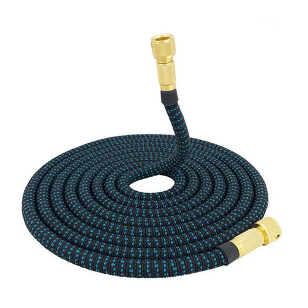 High-Pressure Hose Nozzle: Expandable Garden Water Hose with Double Metal Connector