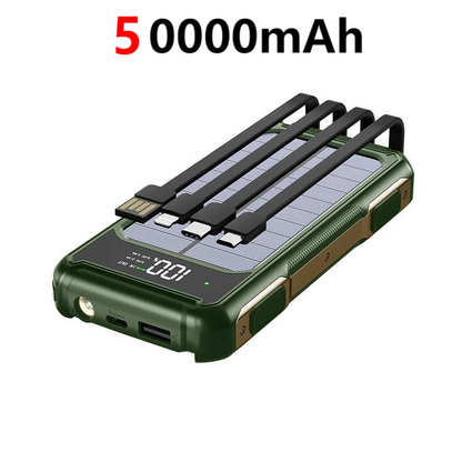 XIBUZZ™ Solar Power Bank 200000mAh with 4-In-1 Cables