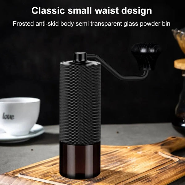 Manual Coffee Grinder CNC Stainless Steel Professional Double Bearing Adjustable Hand Burr Coffee Bean Grinding