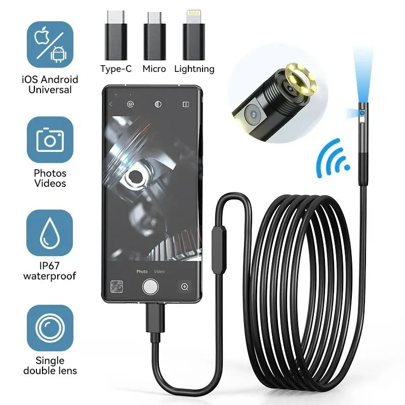 XIBUZZ™ Automotive Boroscope Camera | iOS, Android, Type-C
