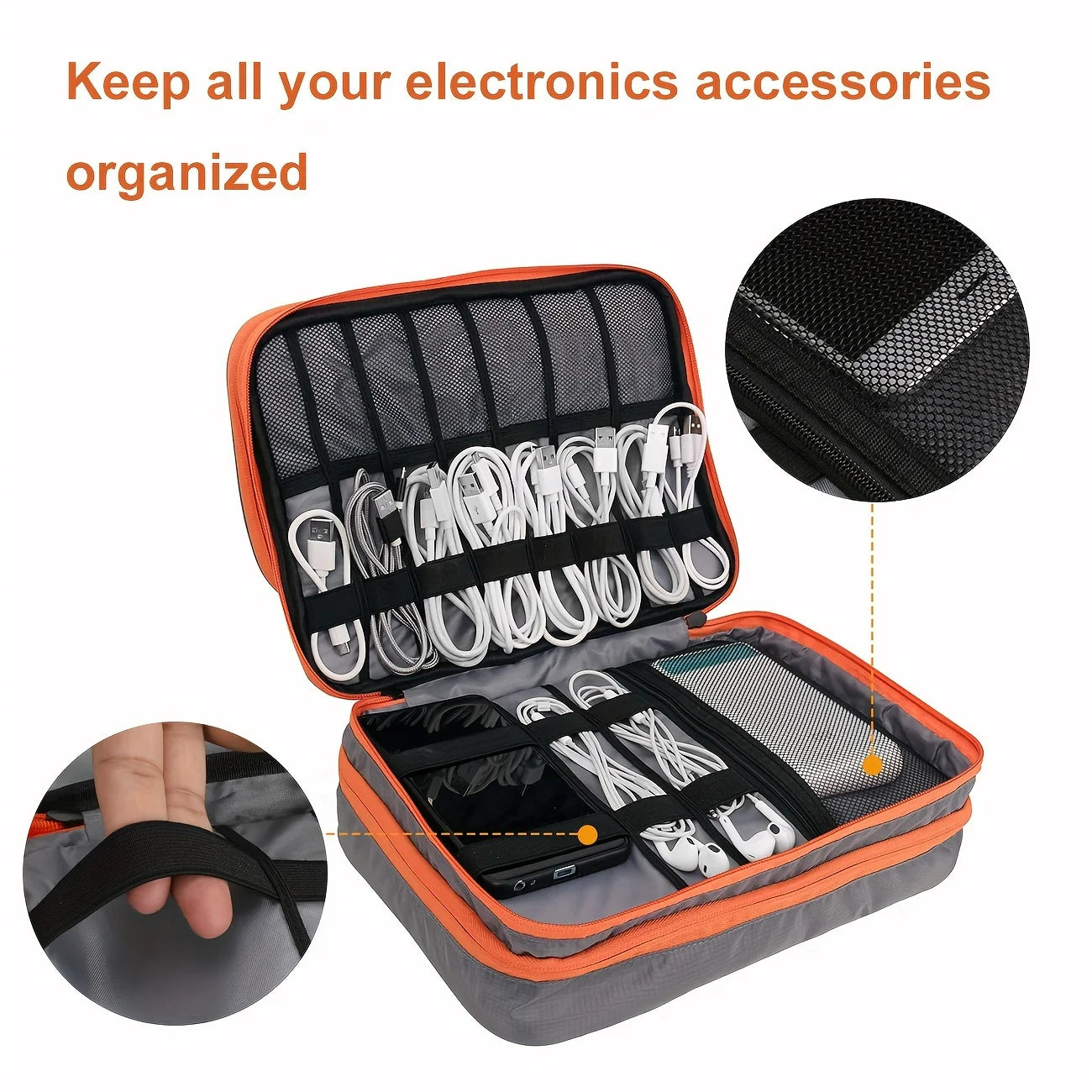 FlexiGear™Portable Travel Cable Organizer Bag