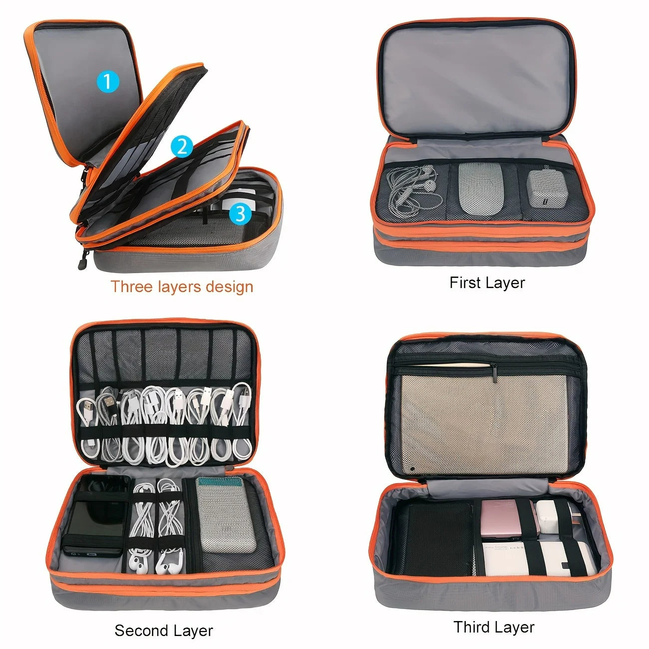 FlexiGear™Portable Travel Cable Organizer Bag
