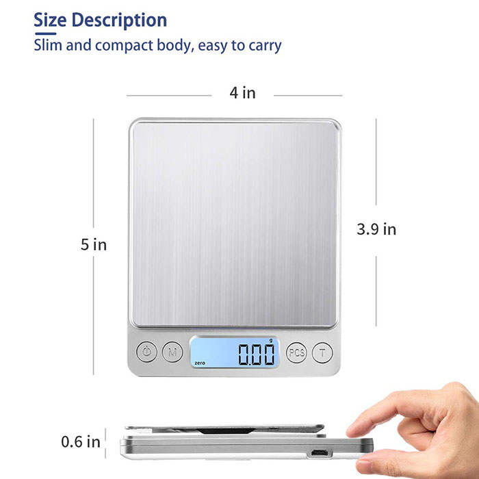 ScenicScale™ Kitchen Food Scale 500g Capacity 0.01g Accuracy