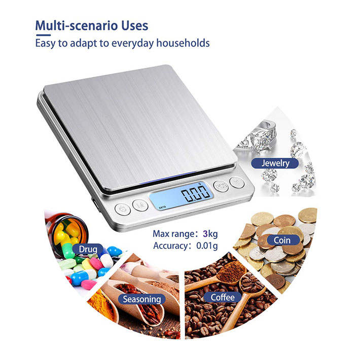 ScenicScale™ Kitchen Food Scale 500g Capacity 0.01g Accuracy