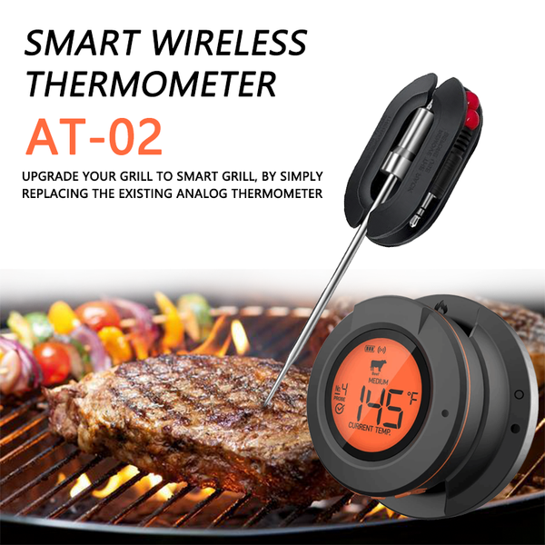 Wifi Smart BBQ Digital Cooking Thermometer for Meat and Steak Grilling.