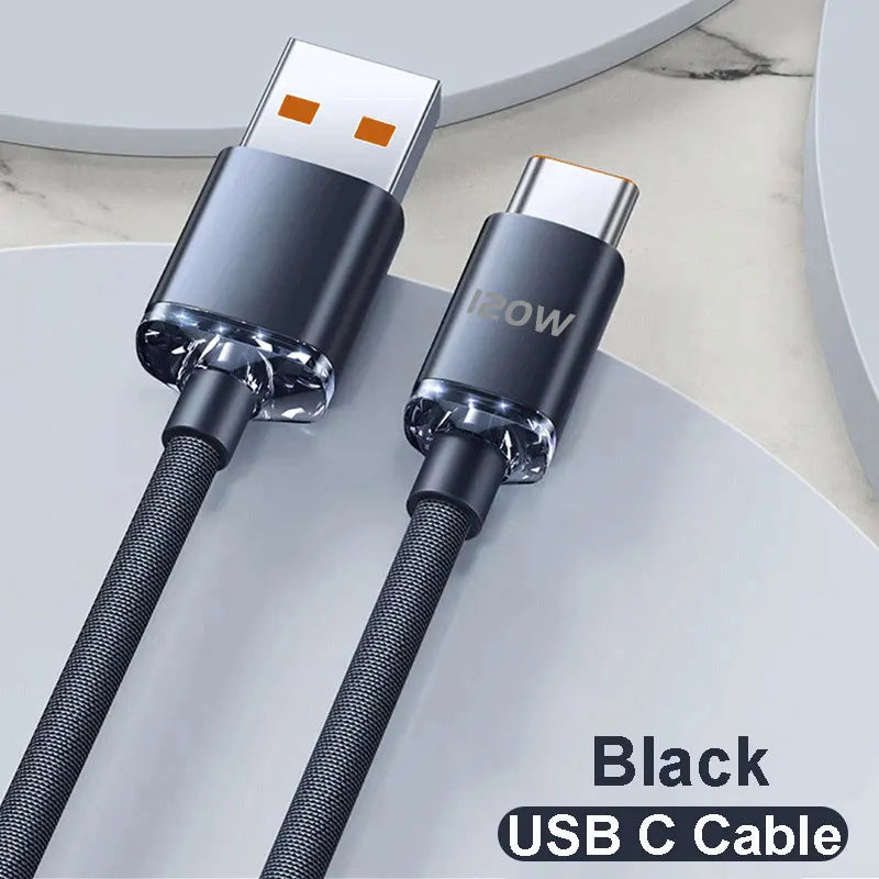 black XIBUZZ 120W USB C Cable Fast Charging image