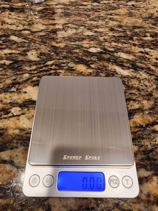 Food Scales For Kitchen 500g Capacity and 0.01g Accuracy with 2 Trays for Baking