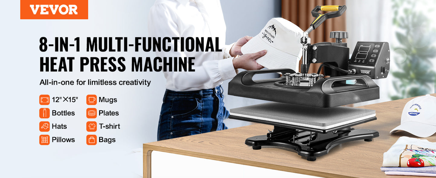 8 in 1 Combo Heat Press Machine  T-Shirt Maker