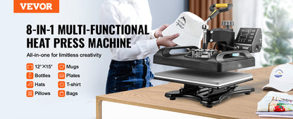 8 in 1 Combo Heat Press Machine  T-Shirt Maker