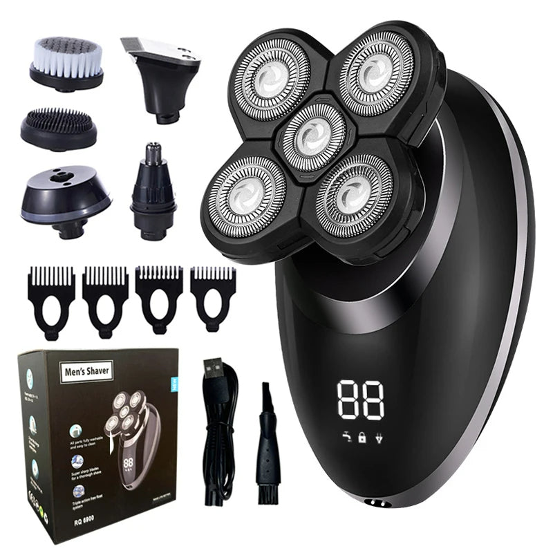 FlexiGear™ 5 In 1 Men Rechargeable Electric Shaver + USB  Fast Charging Adapter