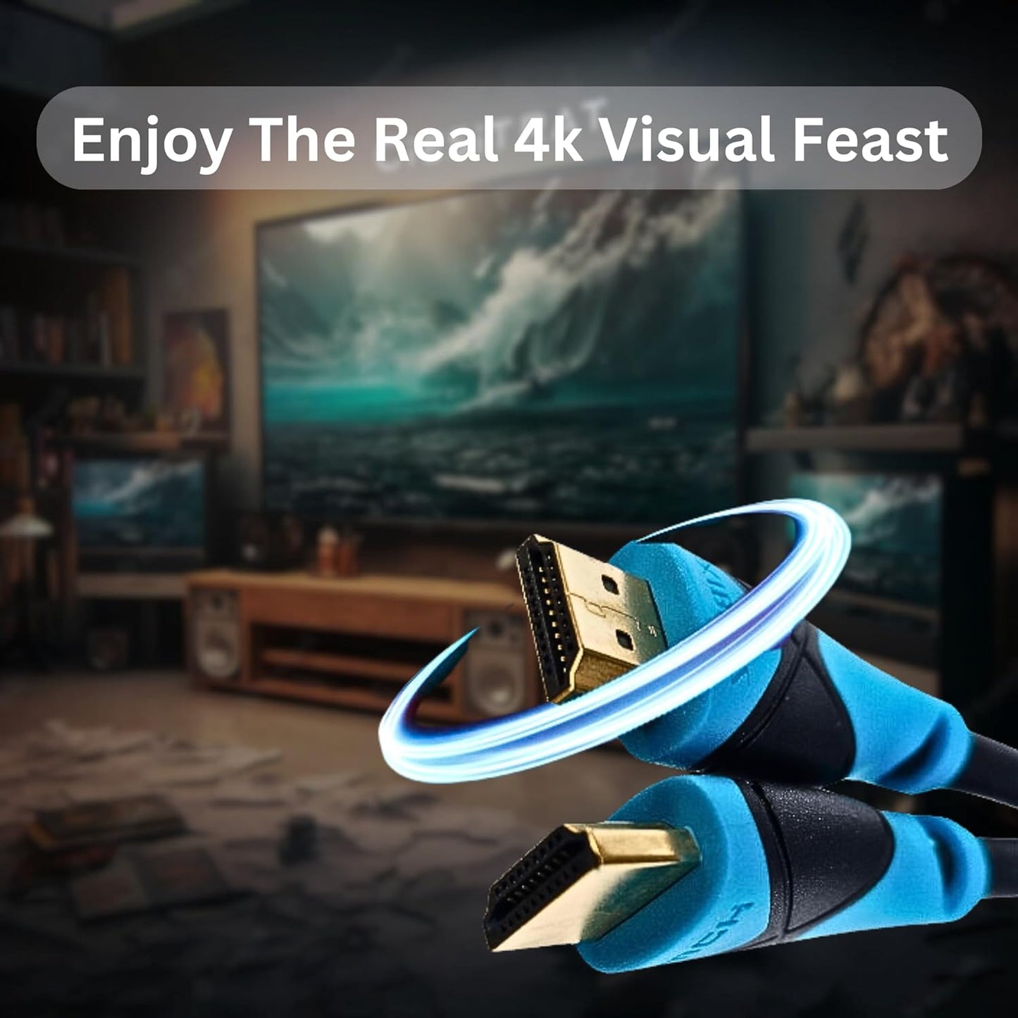 Câble HDMI 4K 30 pieds - Cordon Ultra HD haute vitesse pour téléviseurs UHD, consoles de jeu et moniteurs