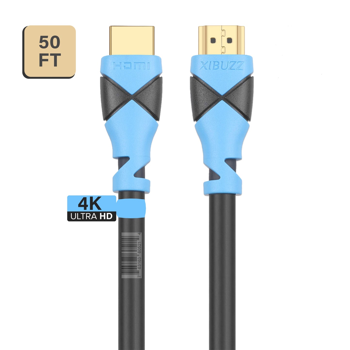 Câble HDMI XIBUZZ 4K de 40 pieds de long-cordon Ultra HD haute vitesse pour téléviseurs UHD, consoles de jeu, moniteurs PS5 Xbox,