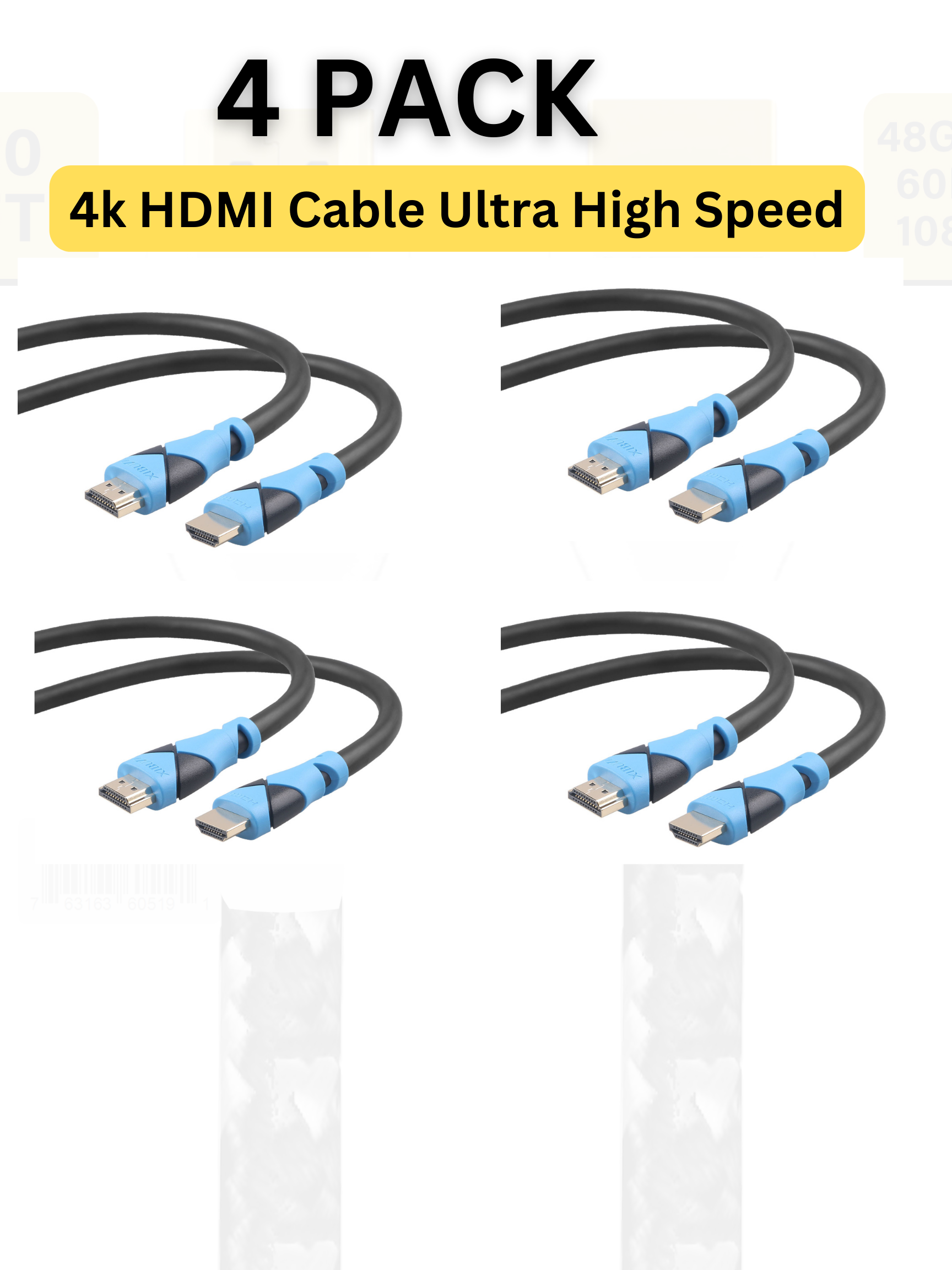 XIBUZZ™ 30 FT 4K HDMI Cord 4K - 4K Resolution HDMI Cable for PS5, Xbox, PC, Laptop and Gaming