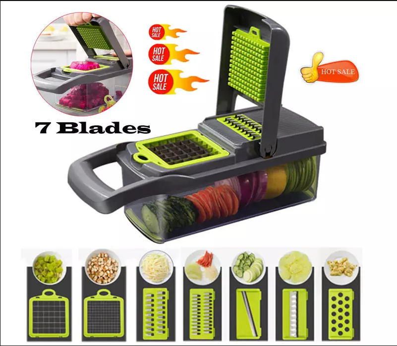 Hachoir à légumes 8 en 1, trancheur pour salade, pommes de terre, oignons, carottes, ail, Fruits et légumes