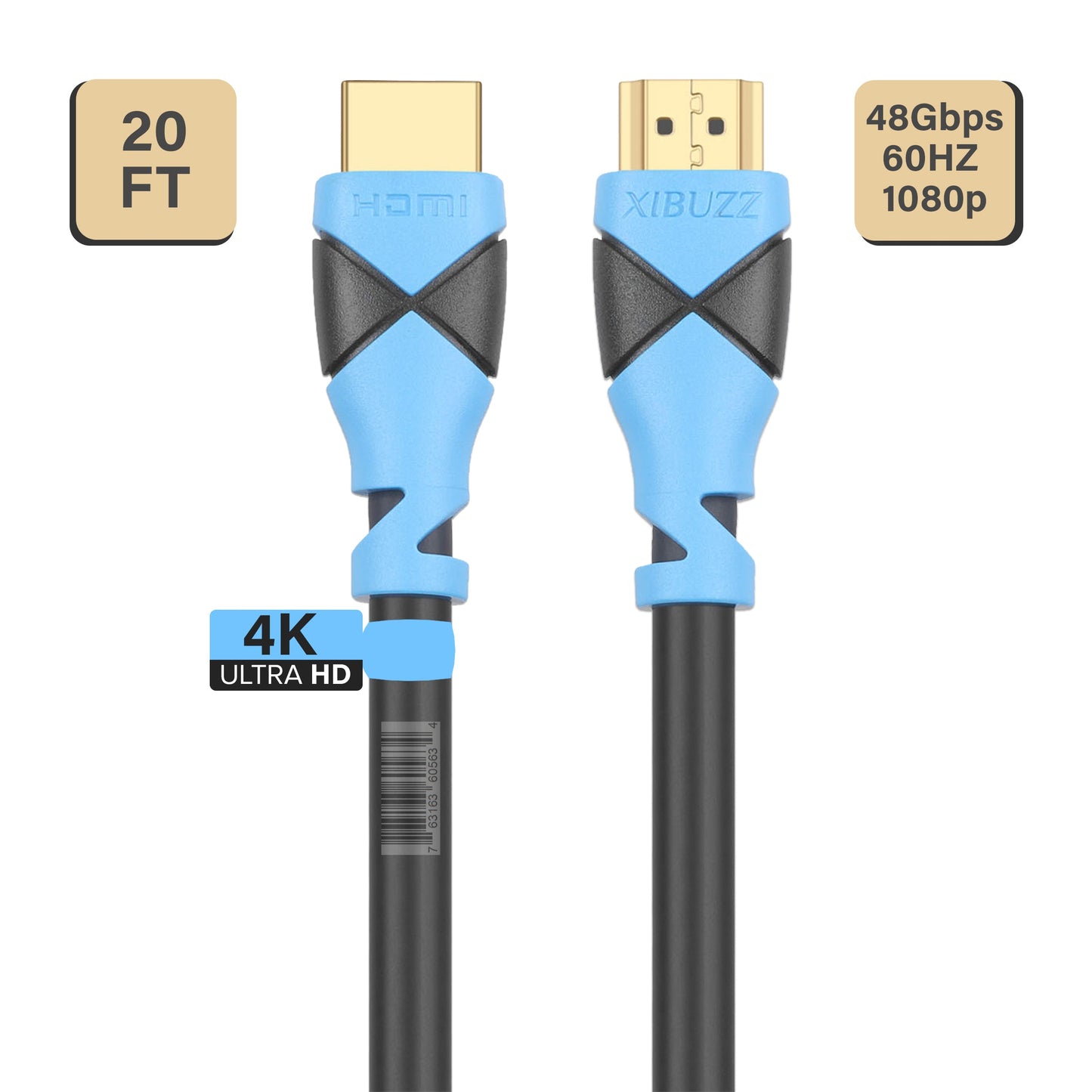 XIBUZZ™ 20ft HDMI 2.1 Cable 4K@120Hz