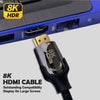 Cabo HDMI 8k 6 pés 48 Gbps de alta velocidade para Roku TV, jogos, PC