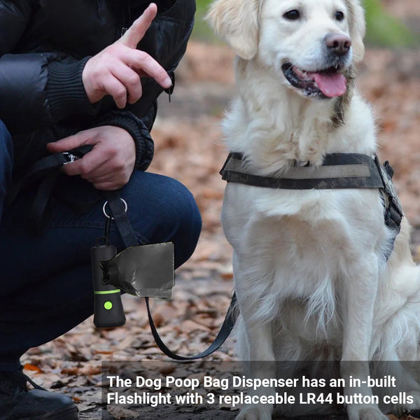 Dog Poop Bag Dispenser with Flashlight