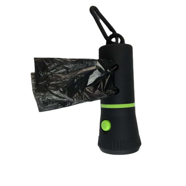dog poop bag holder with flashlight