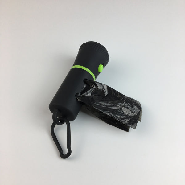 dog poop bag holder with flashlight