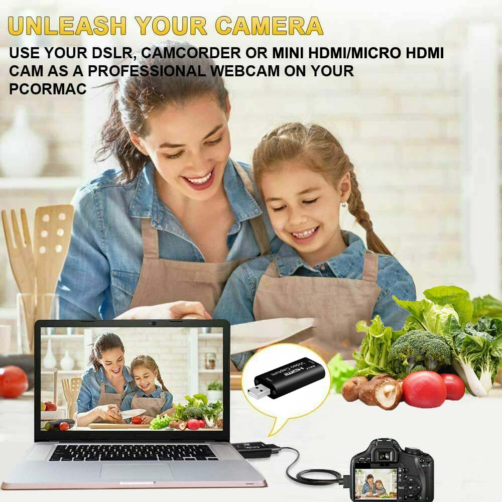 USB to HDMI Mini Video Capture Card for Gaming