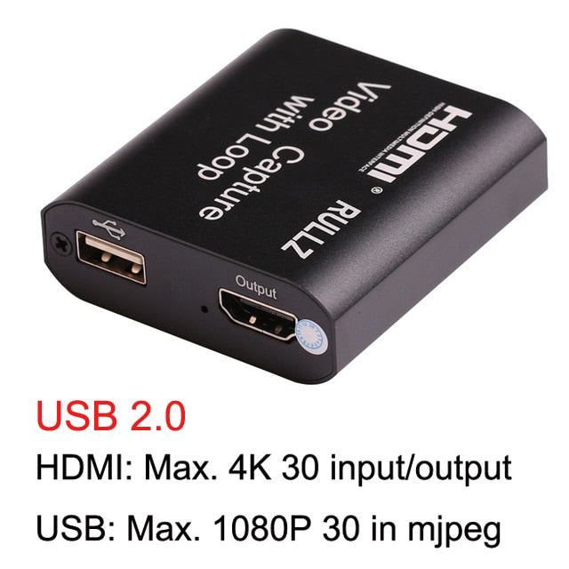 Carte d'enregistrement vidéo HDMI 4K