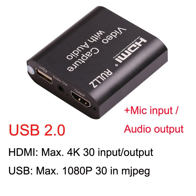Carte d'enregistrement vidéo HDMI 4K