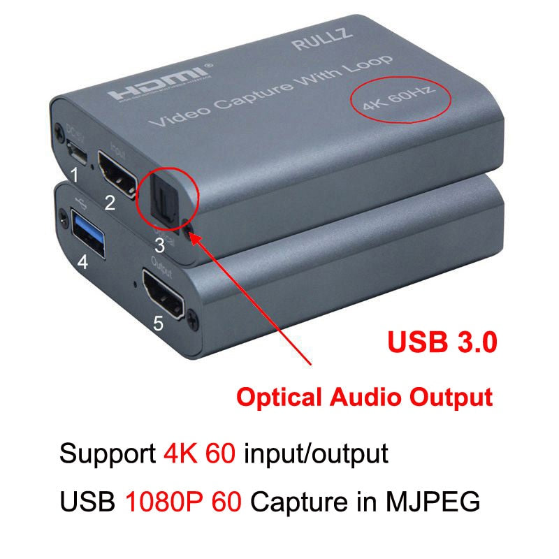 Carte d'enregistrement vidéo HDMI 4K