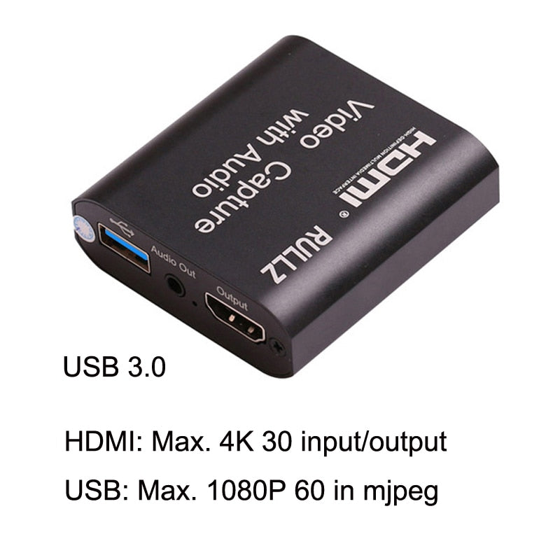 Carte d'enregistrement vidéo HDMI 4K