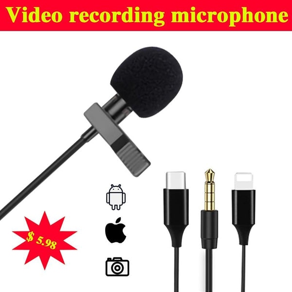 Directional Microphone Condenser Clip-on Lapel for IOS/Android phone Tablet Recording. - Paramount Cables