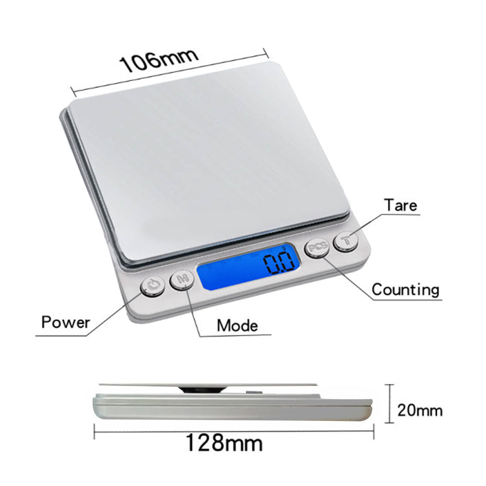 ScenicScale™ Digital Food Scale with Tray | 0.01g Accuracy | 500g Capacity