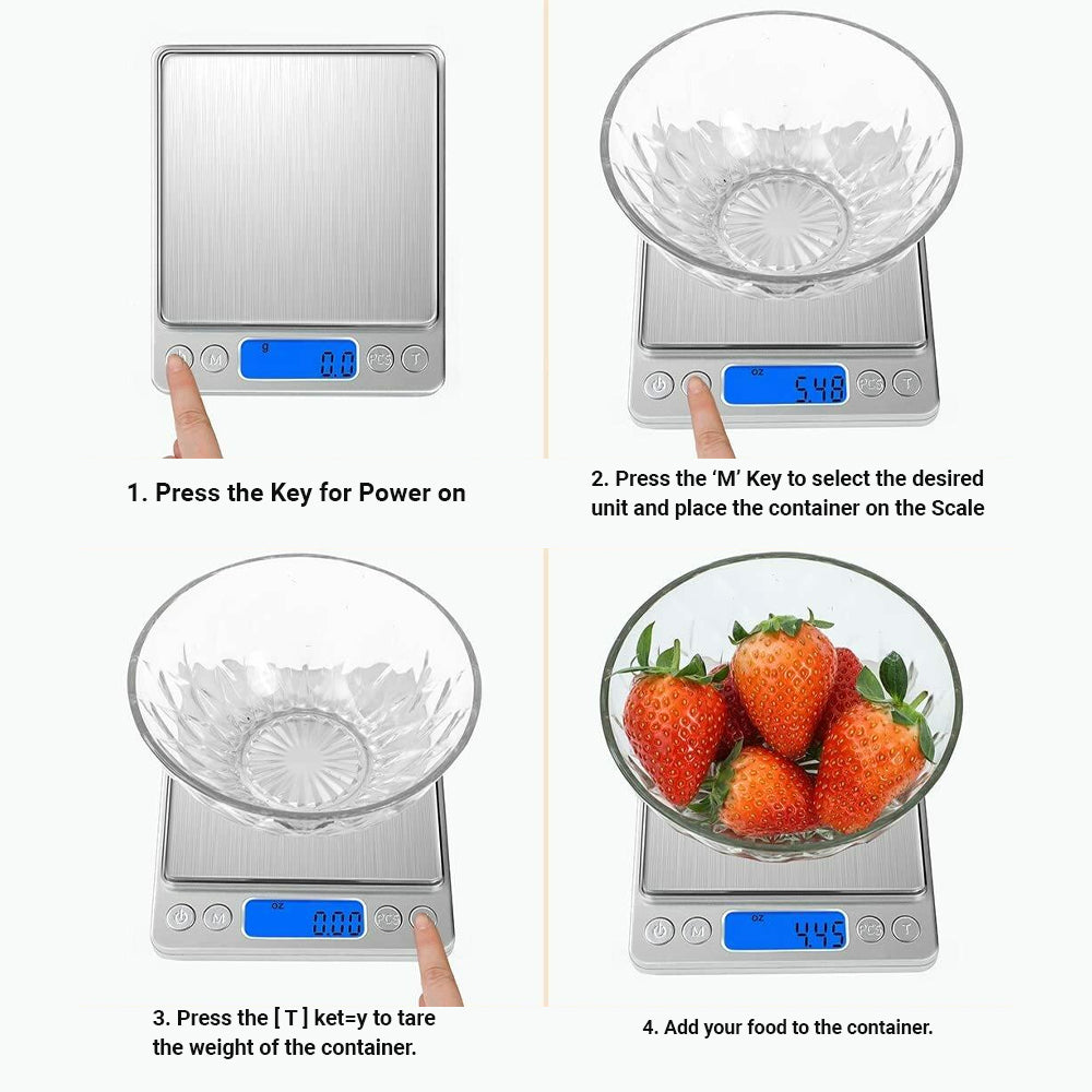 ScenicScale™ Digital Food Scale with Tray | 0.01g Accuracy | 500g Capacity
