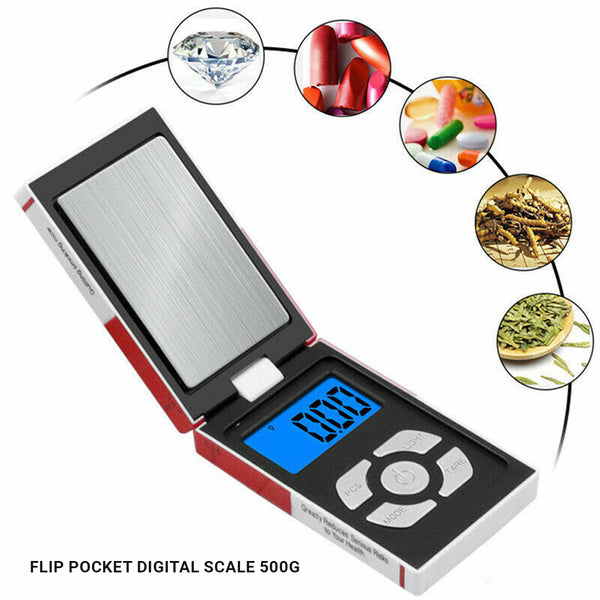 Flip pocket digital scale 500g Capacity  and 0.01g Accuracy