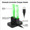 XIBUZZ Nintendo Controller Charger Dock Compatible with Nintendo Switch Charger & OLED Model for Joycon, Charging Dock Station for Joy con and for Pro Controller with Charger Indicator- Black