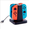 Dock de carregador de controlador Nintendo compatível com carregador Nintendo Switch e modelo OLED para Joycon, estação de carregamento para Joy con e para controlador Pro com indicador de carregador - preto