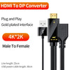 4K 60HZ HDMI to Displayport Converter Cable(Male To Female) For Laptop, PC, PS4, XBox