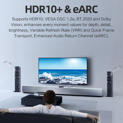 Adaptateur d'extension HDMI 2.1 mâle à femelle 8K.