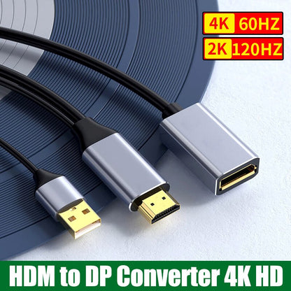 XIBUZZ™ HDMI to Displayport Converter Cable4K 60Hz (Male To Female) For Laptop, PC, PS4, XBox