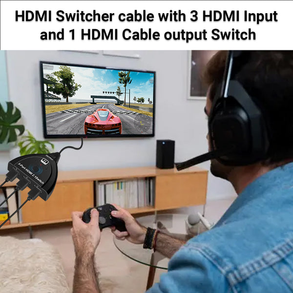 Cabo switcher 8K HDMI2.1 3 por 1
