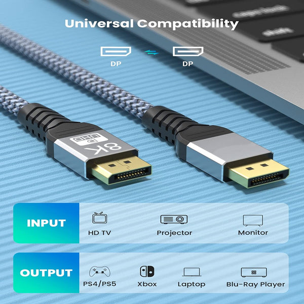 8K HDMI Cable Displayport DP1.4 32.4Gbps