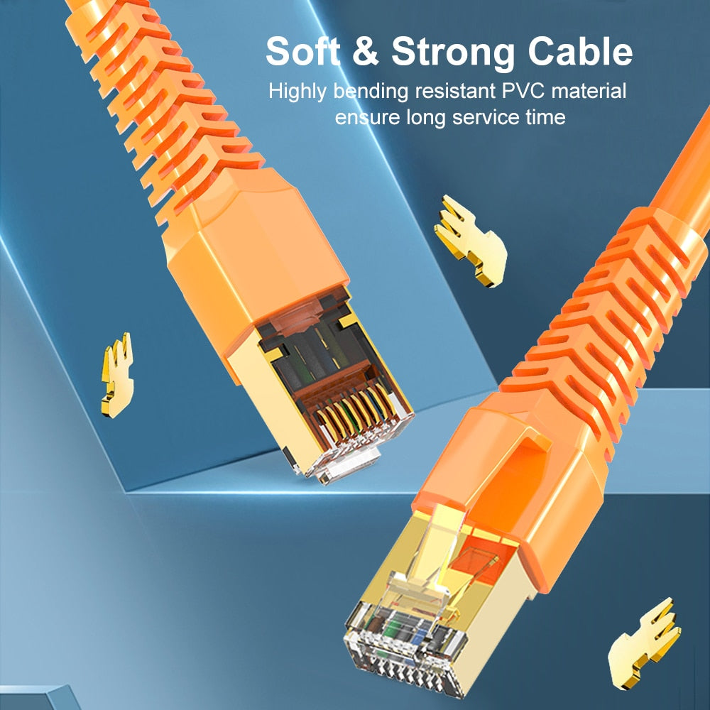 High Speed 40Gbps 2000MHz Cat 8 Rj45 Ethernet Cable.