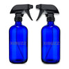 blue glass spray bottles