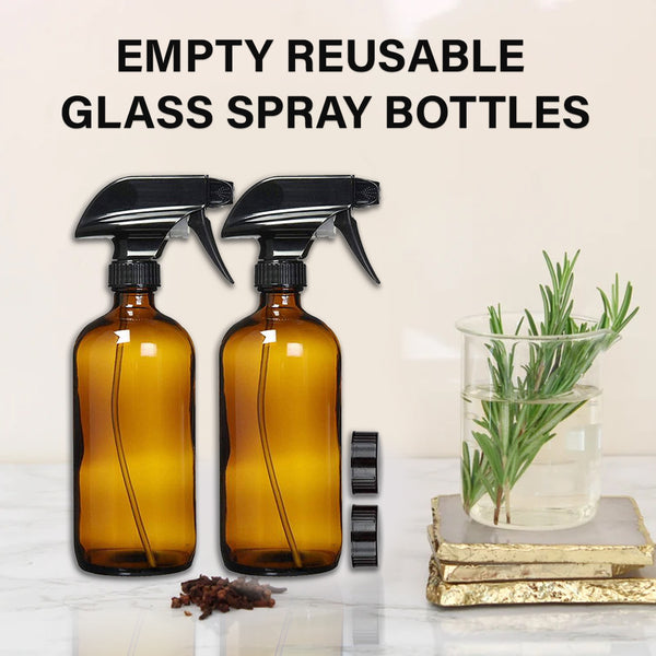 Reusable Glass Spray Bottles - 8oz (2 PACKS) | XIBUZZ
