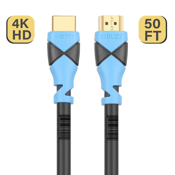 Cabo HDMI longo de 50 pés - Cabo HDMI certificado de 50 pés para Xbox, PS4, PS5, computador, monitor, Smart TV [50 pés]
